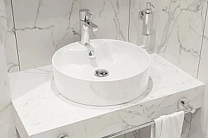 Раковина Sanita Luxe Best Shelf 43 WB.CT/Best/43-C.Shelf/WHT белая купить в интернет-магазине Sanbest