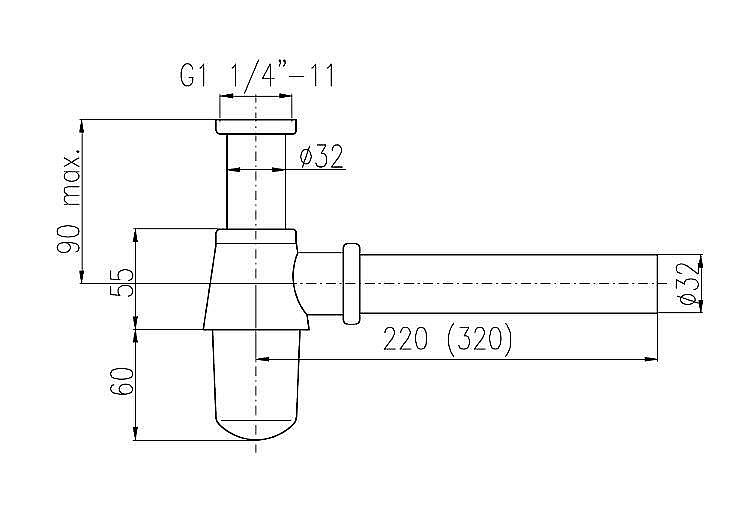 Сифон для раковины Rav-Slezak MD0545/30 хром купить в интернет-магазине сантехники Sanbest