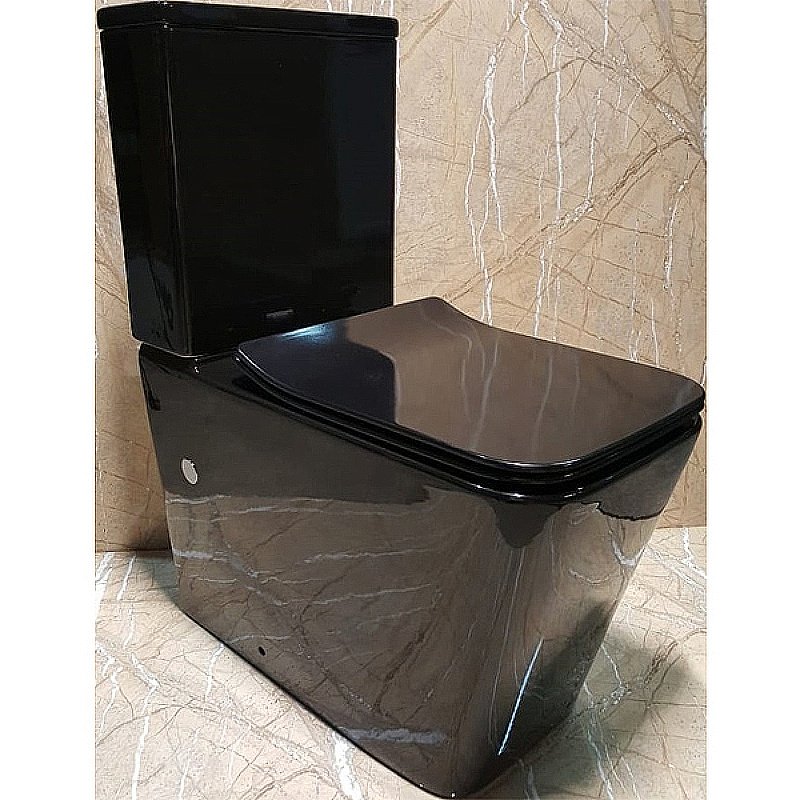 Унитаз напольный Ceramalux NS-2170-18 черный, безободковый, с бачком, с крышкой микролифт купить в интернет-магазине Sanbest