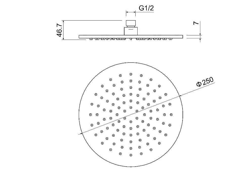 Верхний душ Aquatek AQ2077BG золото шлифованное купить в интернет-магазине сантехники Sanbest