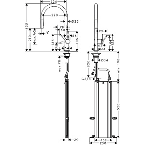 Смеситель для кухни Hansgrohe Talis M54 72801800 нержавеющая сталь купить в интернет-магазине сантехники Sanbest