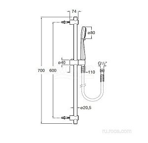 Душевая гарнитура Roca Stella 80/3F 5B1403C00 купить в интернет-магазине сантехники Sanbest