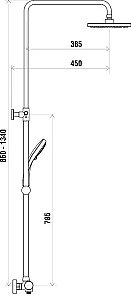 Душевая система Ravak TE 091.00/150 купить в интернет-магазине сантехники Sanbest