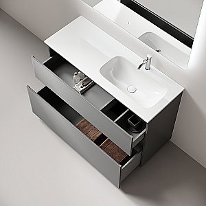 Тумба с раковиной Sancos Folk Floor FL120FLES/FL120FRES Ergraut soft для ванной в интернет-магазине Sanbest