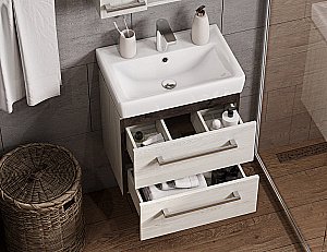 Тумба с раковиной Акватон Ронда 55 дуб сомерсет для ванной в интернет-магазине Sanbest