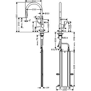 Смеситель для кухни Hansgrohe Talis M54 72801800 нержавеющая сталь купить в интернет-магазине сантехники Sanbest