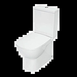 Унитаз-компакт Sanita luxe Quadro Slim QDRSLCC01151022 с бачком, с крышкой микролифт, белый купить в интернет-магазине Sanbest