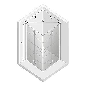 Душевой уголок NEW TRENDY NEW SOLEO BLACK D-0289A/D-0288A 90x80 стекло прозрачное/профиль черный купить в интернет-магазине Sanbest