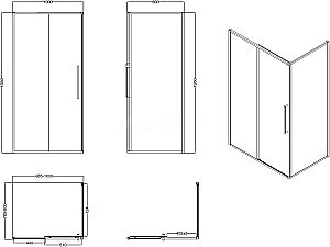 Душевой уголок Esbano SURF ESOGS108PSB 100х80 стекло прозрачное/профиль черный матовый купить в интернет-магазине Sanbest