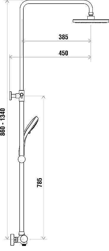 Душевая система Ravak TE 091.00/150 купить в интернет-магазине сантехники Sanbest