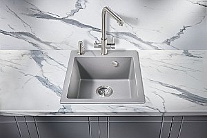 Мойка кухонная Milacio Murcia 46 Cuarzo MC.77033 серый металлик купить в интернет-магазине сантехники Sanbest