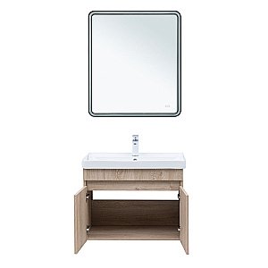 Тумба с раковиной Aquanet Оптима 80 344805+301805 светлый дуб для ванной в интернет-магазине Sanbest