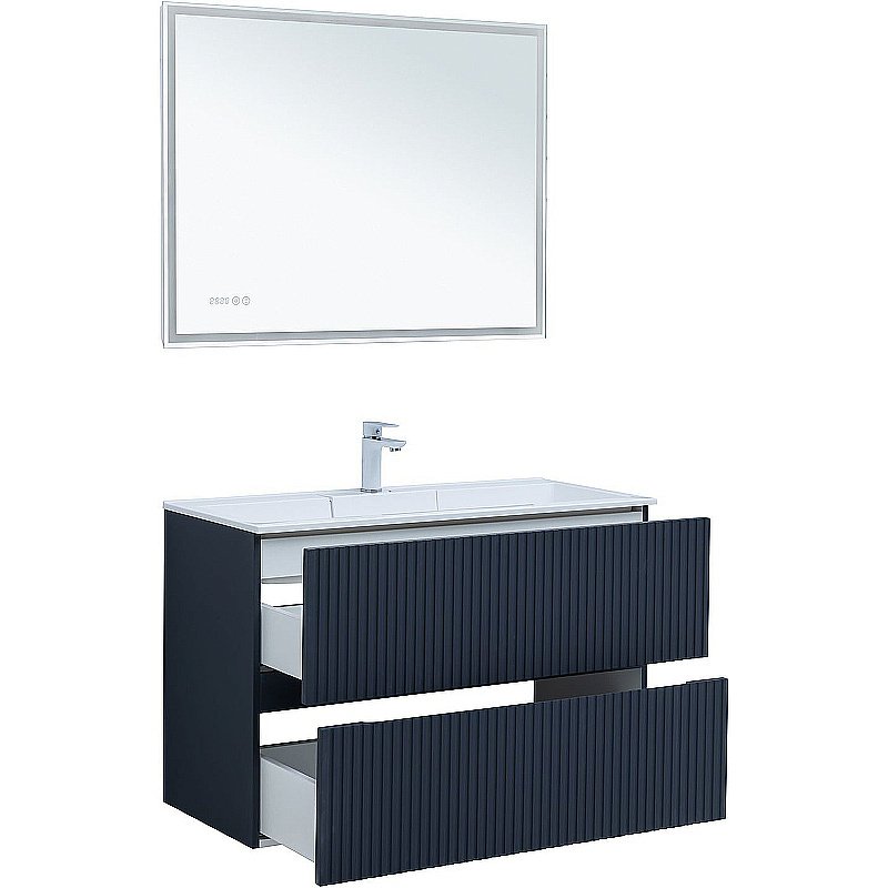 Тумба с раковиной Aquanet Джейн 100 313304 маренго для ванной в интернет-магазине Sanbest