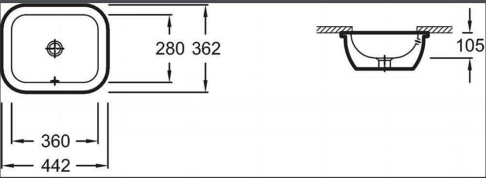 Раковина Jacob Delafon VOX 45 EYC102-00 белая купить в интернет-магазине Sanbest