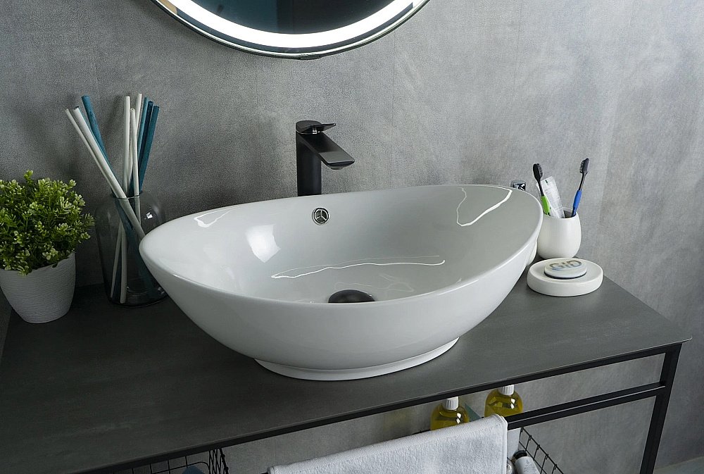 Раковина накладная Gid Lago 60 N9019 51108 белая купить в интернет-магазине Sanbest