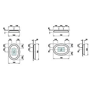 Зеркало с подсветкой Laufen New Classic 4.0607.0.085.000.1 в ванную от интернет-магазине сантехники Sanbest