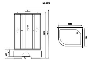 Душевая кабина Niagara NG-7310 Eco, левая, белая, 120x80, с тропическим душем купить в интернет-магазине Sanbest