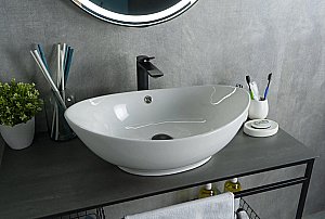 Раковина накладная Gid Lago 60 N9019 51108 белая купить в интернет-магазине Sanbest