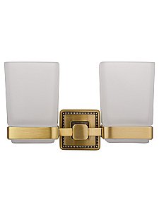 Два стакана для зубных щеток с держателем WONZON & WOGHAND ROMA, Бронза (WW-7228) купить в интернет-магазине сантехники Sanbest