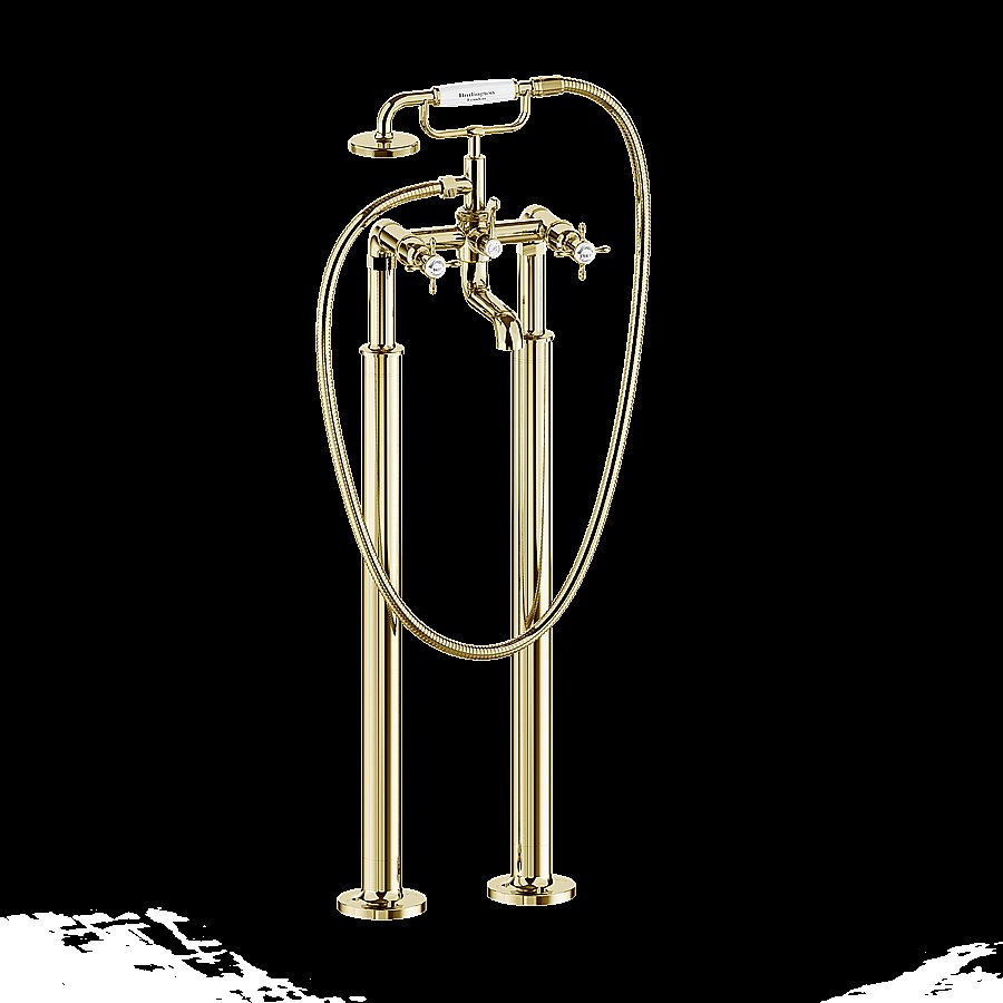 Смеситель для ванны Burlington Guild GU422DG напольный, золото купить в интернет-магазине сантехники Sanbest