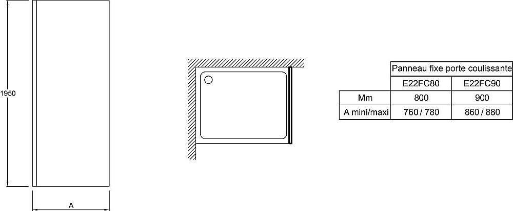 Душевое ограждение Jacob Delafon CONTRA E22FC80-BL 80 купить в интернет-магазине Sanbest