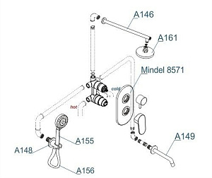 Душевая система WasserKRAFT Mindel 8500 A85161 купить в интернет-магазине сантехники Sanbest