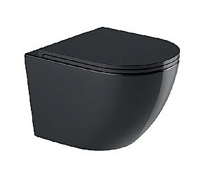 Унитаз подвесной WeltWasser WW MERZBACH 043 GL-BL черный глянцевый, безободковый, с крышкой микролифт, слив-торнадо купить в интернет-магазине Sanbest