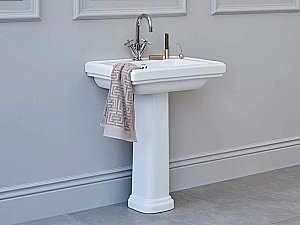 Раковина на пьедестале Burlington Riviera 65 RIV2 1TH RIV6 с 1 отверстием белая купить в интернет-магазине Sanbest