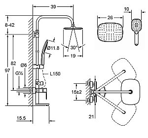 Душевая система Laguraty 17063 купить в интернет-магазине сантехники Sanbest