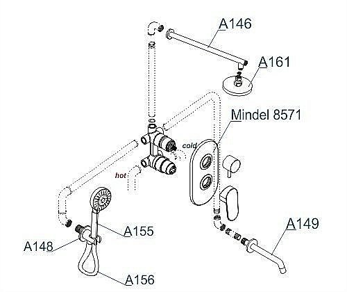 Душевая система WasserKRAFT Mindel 8500 A85161 купить в интернет-магазине сантехники Sanbest