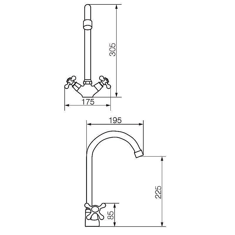 Смеситель для кухни Veragio Agatha VR.AGT-3785.CR купить в интернет-магазине сантехники Sanbest