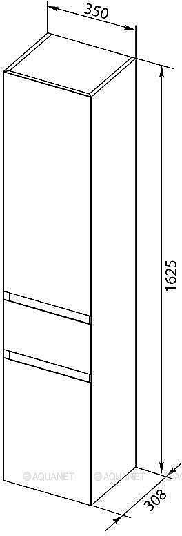 Шкаф-пенал Aquanet Йорк 209143 35 белый глянец для ванной в интернет-магазине сантехники Sanbest