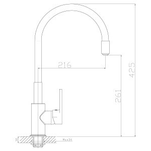 Смеситель для кухни Rossinka Z Z35-35U-Black купить в интернет-магазине сантехники Sanbest