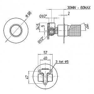 Смеситель для душа PAINI Cox grip 7GCR690 хром купить в интернет-магазине сантехники Sanbest