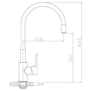 Смеситель для кухни Rossinka Z Z35-35U-Black купить в интернет-магазине сантехники Sanbest