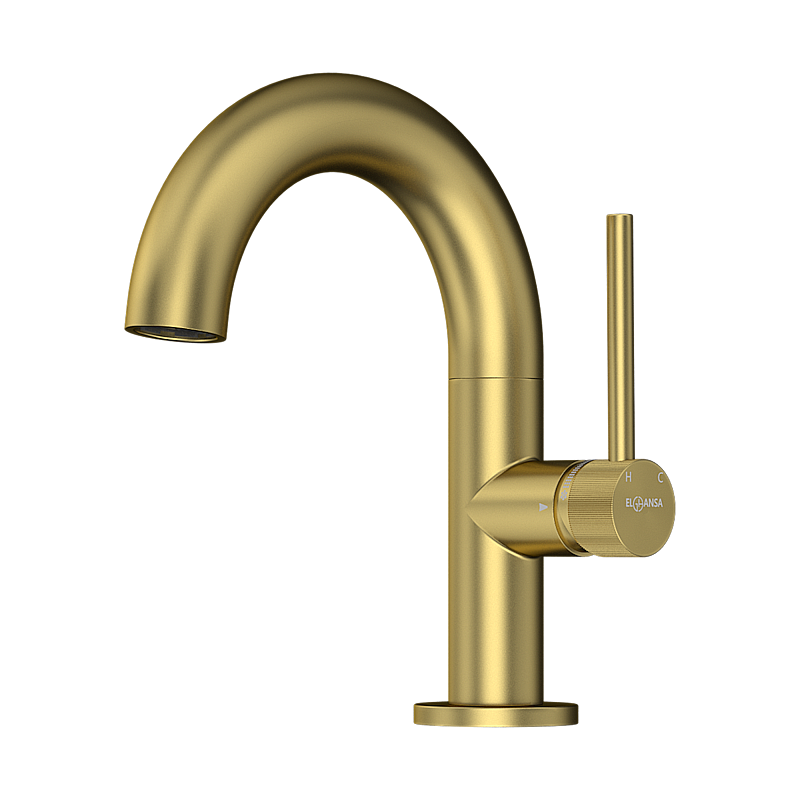 Смеситель для раковины Elghansa RADIANT XQ 1637181-MattGold матовое золото купить в интернет-магазине сантехники Sanbest