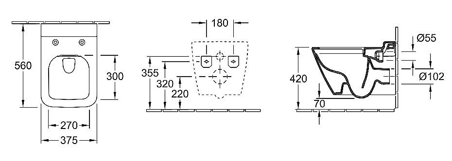 Унитаз подвесной Villeroy&Boch Finion 4664R0R1 альпийский белый, безободковый купить в интернет-магазине Sanbest