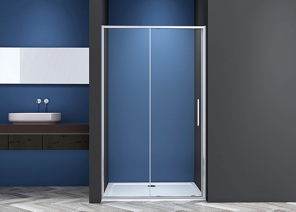 Душевая дверь CeramaLux CL907-100 стекло прозрачное/профиль хром купить в интернет-магазине Sanbest