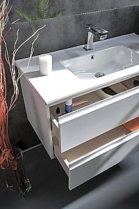 Тумба с раковиной Armadi Art Capolda 100 белая с белой ручкой для ванной в интернет-магазине Sanbest