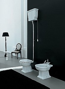 Унитаз ARTCERAM Hermitage HEV003 01 00 с высоким бачком хром купить в интернет-магазине Sanbest