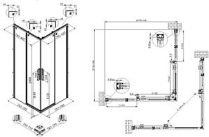 Душевой уголок Vincea Ultima 80х80 VSS-7UL8080CLGM стекло прозрачное/профиль вороненая сталь купить в интернет-магазине Sanbest