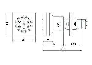 Форсунка для душа Aquatek AQ2098CR 50х50 хром купить в интернет-магазине сантехники Sanbest