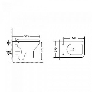Унитаз подвесной Agger AT02100 безободковый, с крышкой микролифт купить в интернет-магазине Sanbest