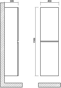 Пенал Art&Max Bianchi 40 капучино матовый для ванной в интернет-магазине сантехники Sanbest