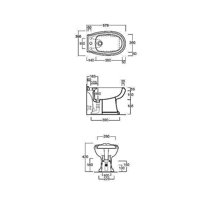 Биде напольное SIMAS Arcade AR833 1 отверстие купить в интернет-магазине Sanbest
