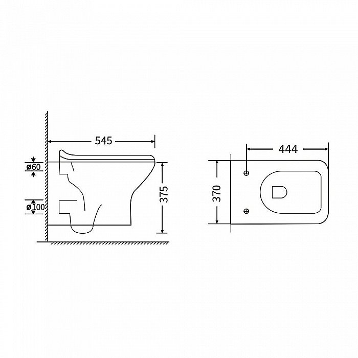 Унитаз подвесной Agger AT02100 безободковый, с крышкой микролифт купить в интернет-магазине Sanbest