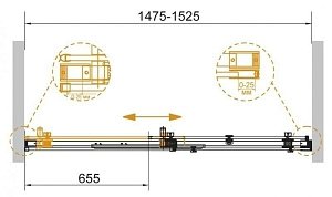 Душевая дверь Cezares STYLUS-SOFT-BF-1-150-C-Cr купить в интернет-магазине Sanbest