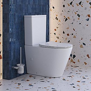 Унитаз напольный BelBagno FLAY-TOR BB2149CP-TOR/SC белый, с крышкой микролифт, с бачком, безободковый, слив-торнадо купить в интернет-магазине Sanbest