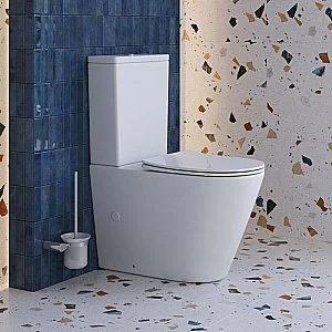 Унитаз напольный BelBagno FLAY-TOR BB2149CP-TOR/SC белый, с крышкой микролифт, с бачком, безободковый, слив-торнадо купить в интернет-магазине Sanbest