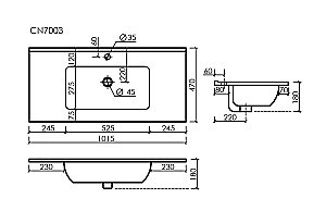 Тумба с раковиной Sancos CODE CD100W/CN7003 100 белая для ванной в интернет-магазине Sanbest